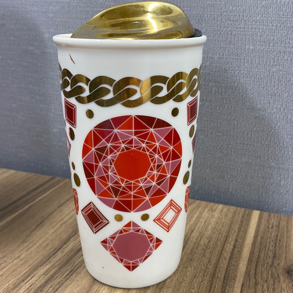 Starbucks 2014 jewel gems and chains ceramic travel mug